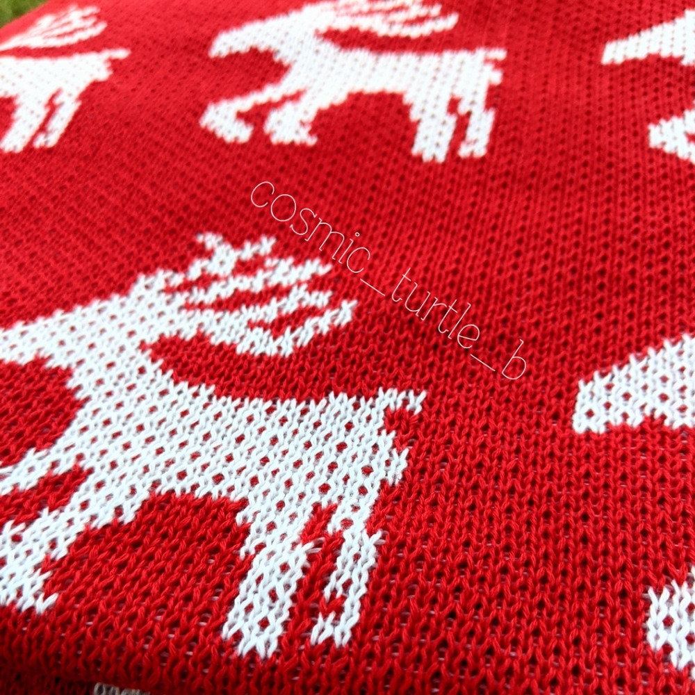 New Christmas Long Reindeer Pocket Cardigan - Picture 6 of 7